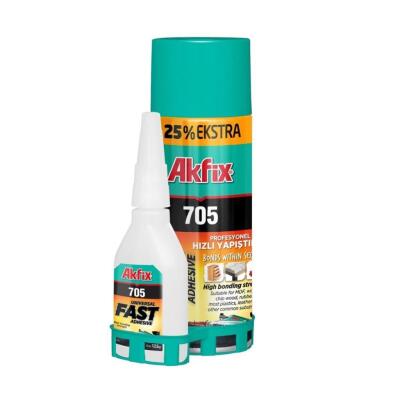 Akfix 705 Hızlı Yapıştırıcı, GA070, 500 ml aktivatör sprey, 125 gr yapıştırıcı - 1