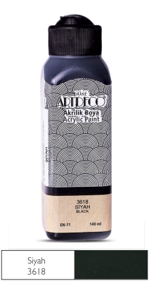 Artdeco Akrilik Boya, 140ml, Siyah 3618 - 1