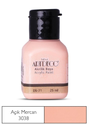 Artdeco Akrilik Boya, 25ml, Açık Mercan 3038 - 1