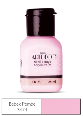 Artdeco Akrilik Boya, 25ml, Bebek Pembe 3674 - 1