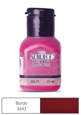 Artdeco Akrilik Boya, 25ml, Bordo 3643 - 1