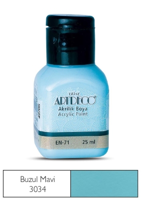 Artdeco Akrilik Boya, 25ml, Buzul Mavi 3034 - 1