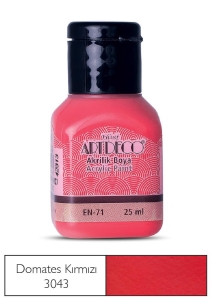 Artdeco Akrilik Boya, 25ml, Domates Kırmızı 3043 - Artdeco