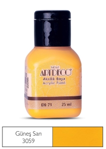 Artdeco Akrilik Boya, 25ml, Güneş Sarı 3059 - Artdeco