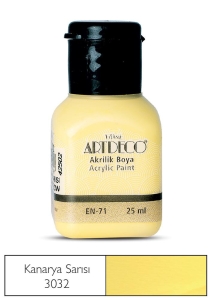 Artdeco Akrilik Boya, 25ml, Kanarya Sarısı 3032 - Artdeco