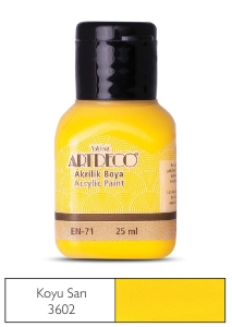 Artdeco Akrilik Boya, 25ml, Koyu Sarı 3602 - Artdeco