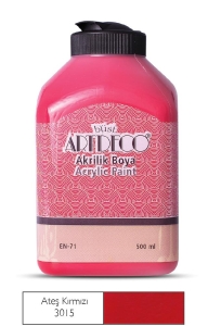 Artdeco Akrilik Boya, 500ml, Ateş Kırmızı 3015 - Artdeco