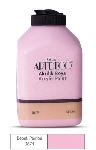 Artdeco Akrilik Boya, 500ml, Bebek Pembe 3674 - Artdeco
