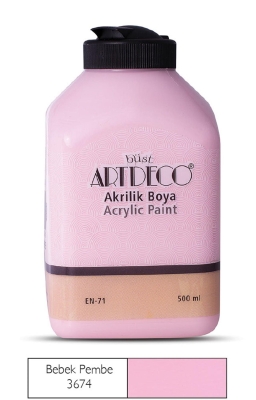 Artdeco Akrilik Boya, 500ml, Bebek Pembe 3674 - 1