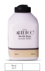 Artdeco Akrilik Boya, 500ml, Beyaz 3619 - Artdeco