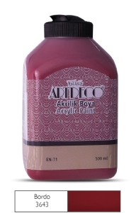 Artdeco Akrilik Boya, 500ml, Bordo 3643 - Artdeco