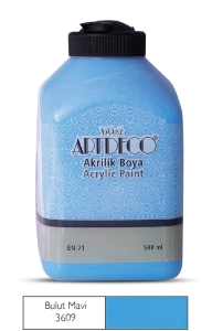 Artdeco Akrilik Boya, 500ml, Bulut Mavi 3609 - Artdeco