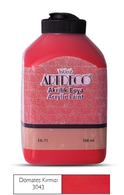 Artdeco Akrilik Boya, 500ml, Domates Kırmızı 3043 - 1