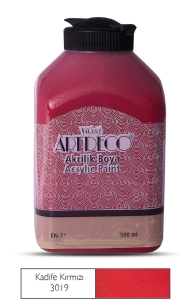 Artdeco Akrilik Boya, 500ml, Kadife Kırmızı 3019 - Artdeco