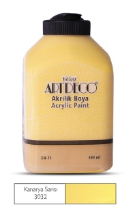 Artdeco Akrilik Boya, 500ml, Kanarya Sarısı 3032 - Artdeco