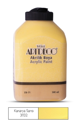 Artdeco Akrilik Boya, 500ml, Kanarya Sarısı 3032 - 1