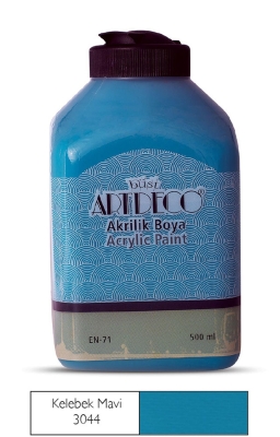 Artdeco Akrilik Boya, 500ml, Kelebek Mavi 3044 - 1