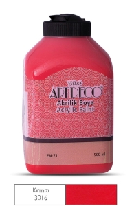 Artdeco Akrilik Boya, 500ml, Kırmızı 3016 - Artdeco