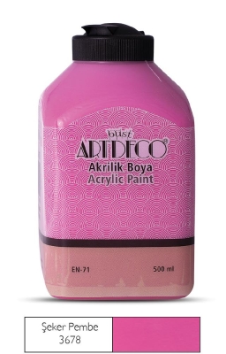 Artdeco Akrilik Boya, 500ml, Şeker Pembe 3678 - 1