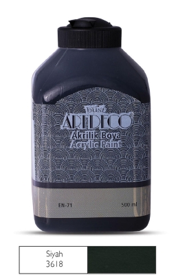 Artdeco Akrilik Boya, 500ml, Siyah 3618 - 1