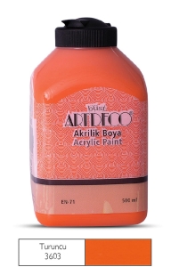 Artdeco Akrilik Boya, 500ml, Turuncu 3603 - Artdeco