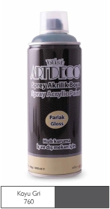 Artdeco Akrilik Sprey Boya, 400ml, Koyu Gri 760 - Artdeco