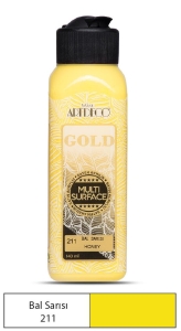 Artdeco Gold Multi-Surface Akrilik Boya, 140ml, Bal Sarısı 211 - Artdeco
