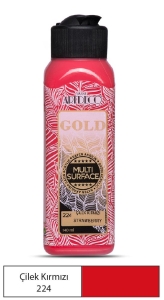 Artdeco Gold Multi-Surface Akrilik Boya, 140ml, Çilek Kırmızı 224 - Artdeco