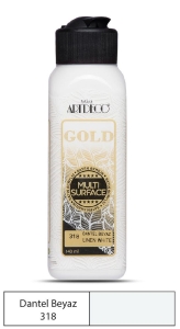 Artdeco Gold Multi-Surface Akrilik Boya, 140ml, Dantel Beyaz 318 - Artdeco