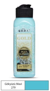 Artdeco Gold Multi-Surface Akrilik Boya, 140ml, Gökyüzü Mavi 279 - Artdeco