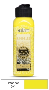 Artdeco Gold Multi-Surface Akrilik Boya, 140ml, Limon Sarı 204 - Artdeco