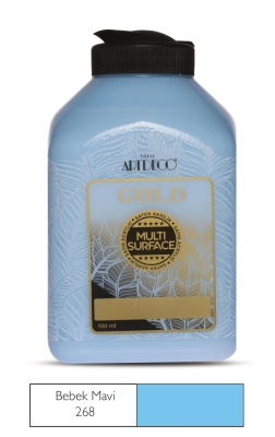 Artdeco Gold Multi-Surface Akrilik Boya, 500ml, Bebek Mavi 268 - 1