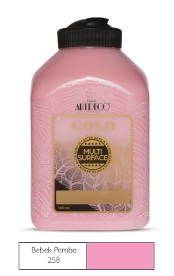 Artdeco Gold Multi-Surface Akrilik Boya, 500ml, Bebek Pembe 258 - 1