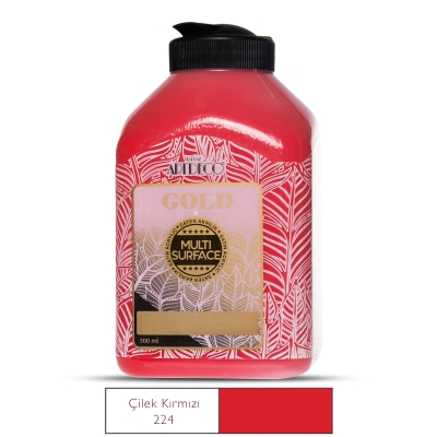 Artdeco Gold Multi-Surface Akrilik Boya, 500ml, Çilek Kırmızı 224 - 1