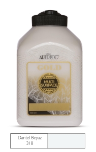 Artdeco Gold Multi-Surface Akrilik Boya, 500ml, Dantel Beyaz 318 - Artdeco