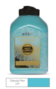 Artdeco Gold Multi-Surface Akrilik Boya, 500ml, Gökyüzü Mavi 279 - Artdeco