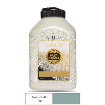 Artdeco Gold Multi-Surface Akrilik Boya, 500ml, Koyu Zeytin 348 - 1