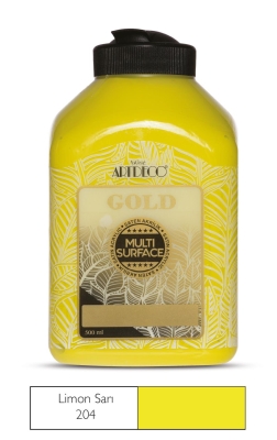 Artdeco Gold Multi-Surface Akrilik Boya, 500ml, Limon Sarı 204 - 1