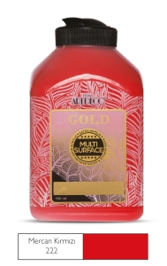 Artdeco Gold Multi-Surface Akrilik Boya, 500ml, Mercan Kırmızı 222 - Artdeco