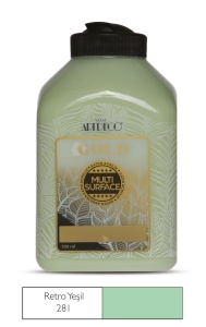 Artdeco Gold Multi-Surface Akrilik Boya, 500ml, Retro Yeşil 281 - Artdeco