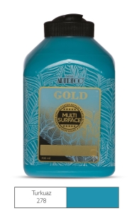 Artdeco Gold Multi-Surface Akrilik Boya, 500ml, Turkuaz 278 - Artdeco