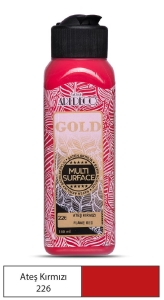 Artdeco Gold Multi-Surface Akrilik Boya, 140ml, Ateş Kırmızı 226 - Artdeco