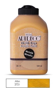 Artdeco Metalik Akrilik Boya, 500ml, Altın 3721 - Artdeco