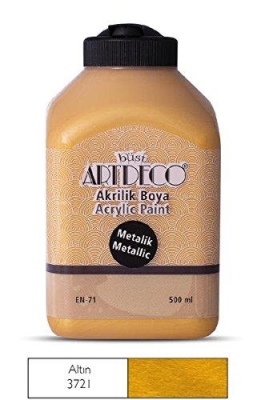 Artdeco Metalik Akrilik Boya, 500ml, Altın 3721 - 1