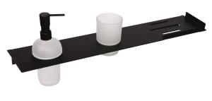 Dekor SS 304 Etejer,Sıvı Sabunluk ve Diş Fırçalıklı, Black - Dekor Banyo