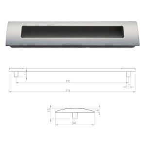Erkul 1021 Oval Gömme Kulp, 192 mm, Inox - 1