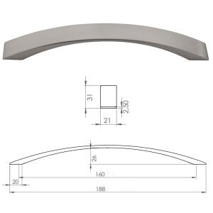 Erkul 490-160 Geniş Kalın Yay Kulp, İnox - 2