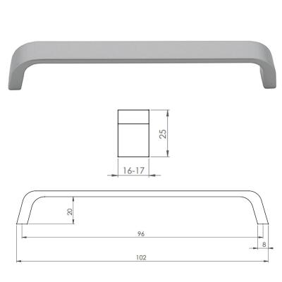 Erkul 705-96 Sade Kulp, Mat Krom - 2