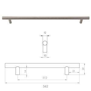 Erkul 710-512 Boy Çubuk Kulp, İnox - 3