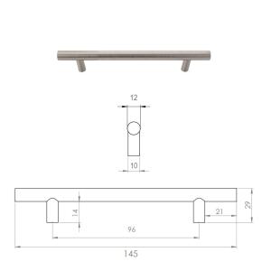 Erkul 710-96 Boy Çubuk Kulp, İnox - 2